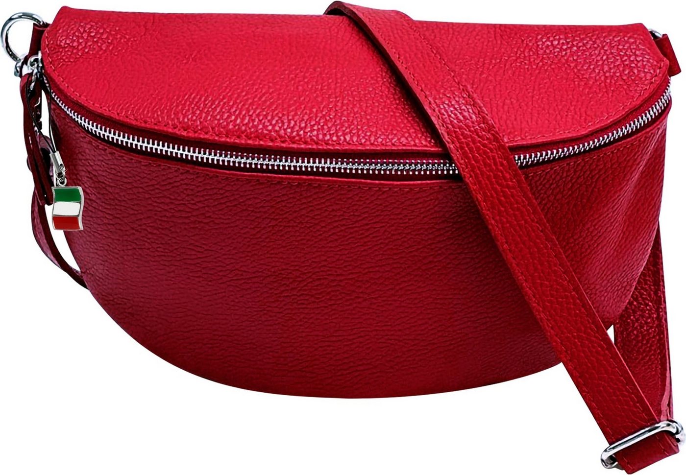 FLORENCE Gürteltasche Florence Echtleder Bauchtasche groß Damen (Gürteltasche), Damen Gürteltasche Leder, schwarz ca. 29cm x ca. 19cm von FLORENCE