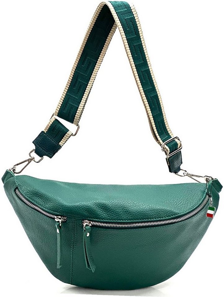 FLORENCE Gürteltasche Florence Echtleder Gürteltasche Damen (Gürteltasche, Gürteltasche), Damen Bombag Leder, hellgrün, Größe ca. 37cm von FLORENCE