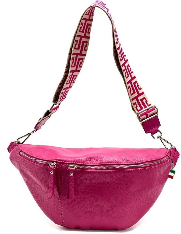 FLORENCE Gürteltasche Florence Echtleder Gürteltasche Damen (Gürteltasche, Gürteltasche), Damen Bombag Leder, pink, Größe ca. 37cm von FLORENCE