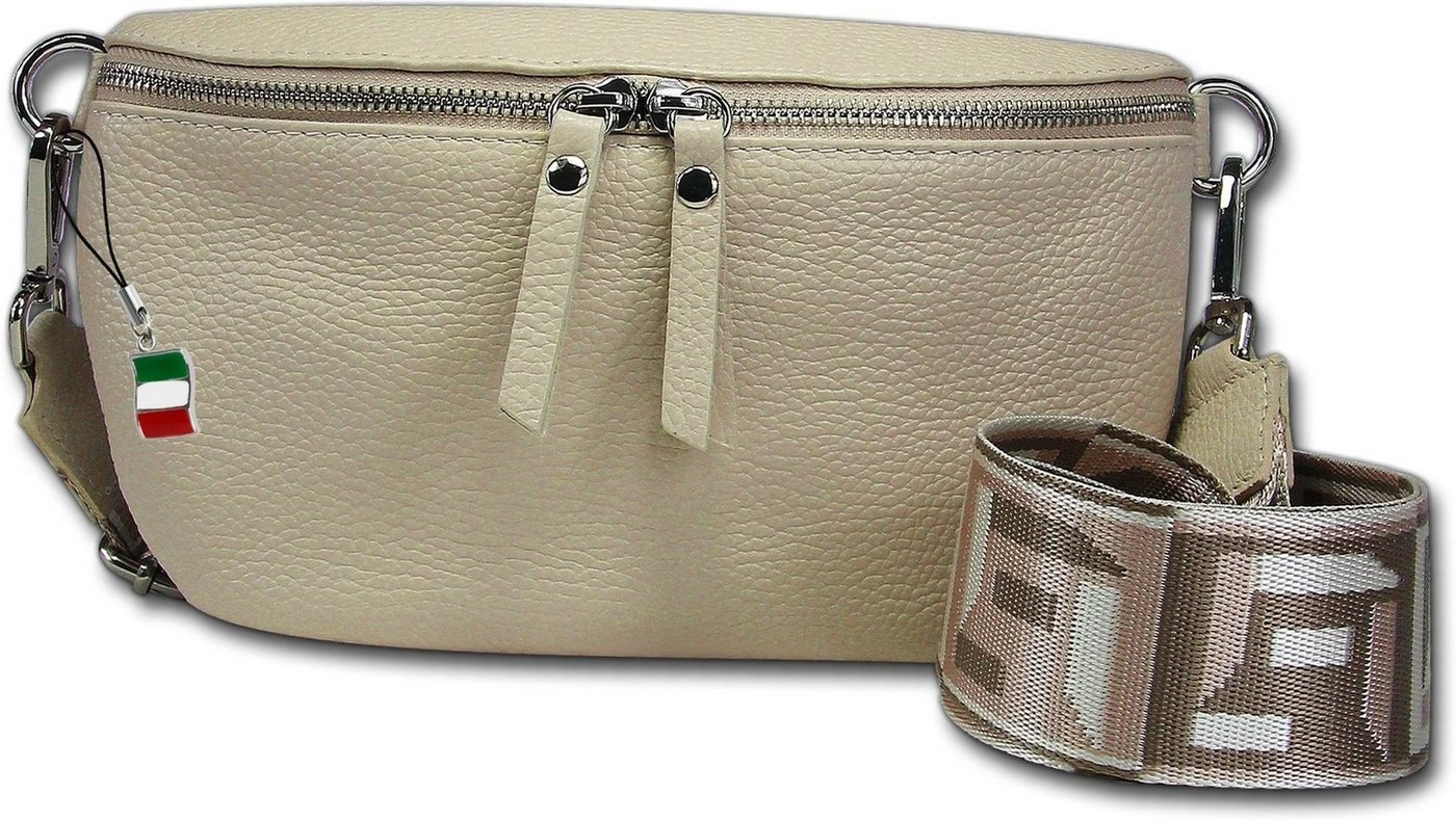 FLORENCE Gürteltasche Florence Echtleder Gürteltasche Damen (Gürteltasche, Gürteltasche), Damen Tasche Echtleder beige, mehrfarbig, Made-In Italy von FLORENCE