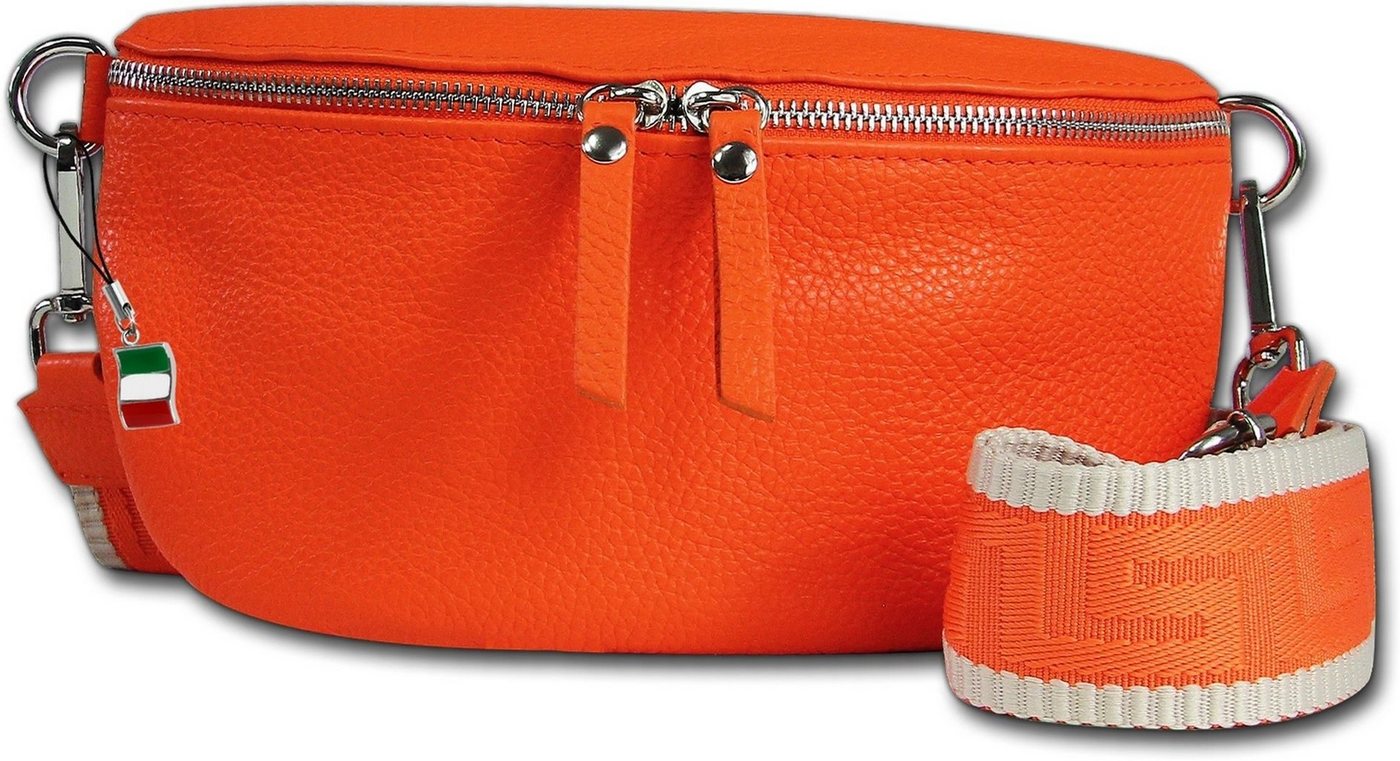 FLORENCE Gürteltasche Florence Echtleder Gürteltasche Damen (Gürteltasche, Gürteltasche), Damen Tasche Echtleder orange, mehrfarbig, Made-In Italy von FLORENCE