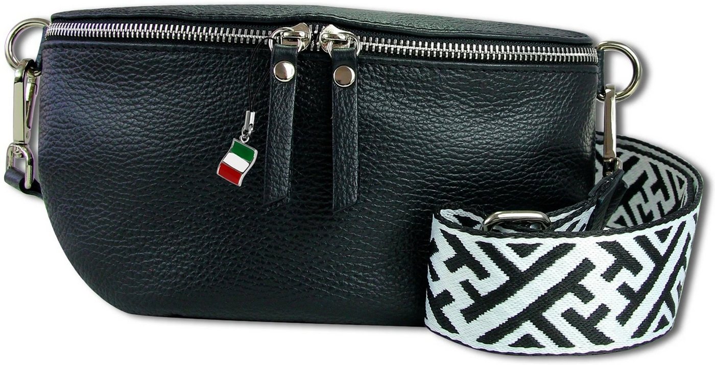 FLORENCE Gürteltasche Florence Echtleder Gürteltasche Damen (Gürteltasche, Gürteltasche), Damen Tasche Echtleder schwarz, mehrfarbig, Made-In Italy von FLORENCE