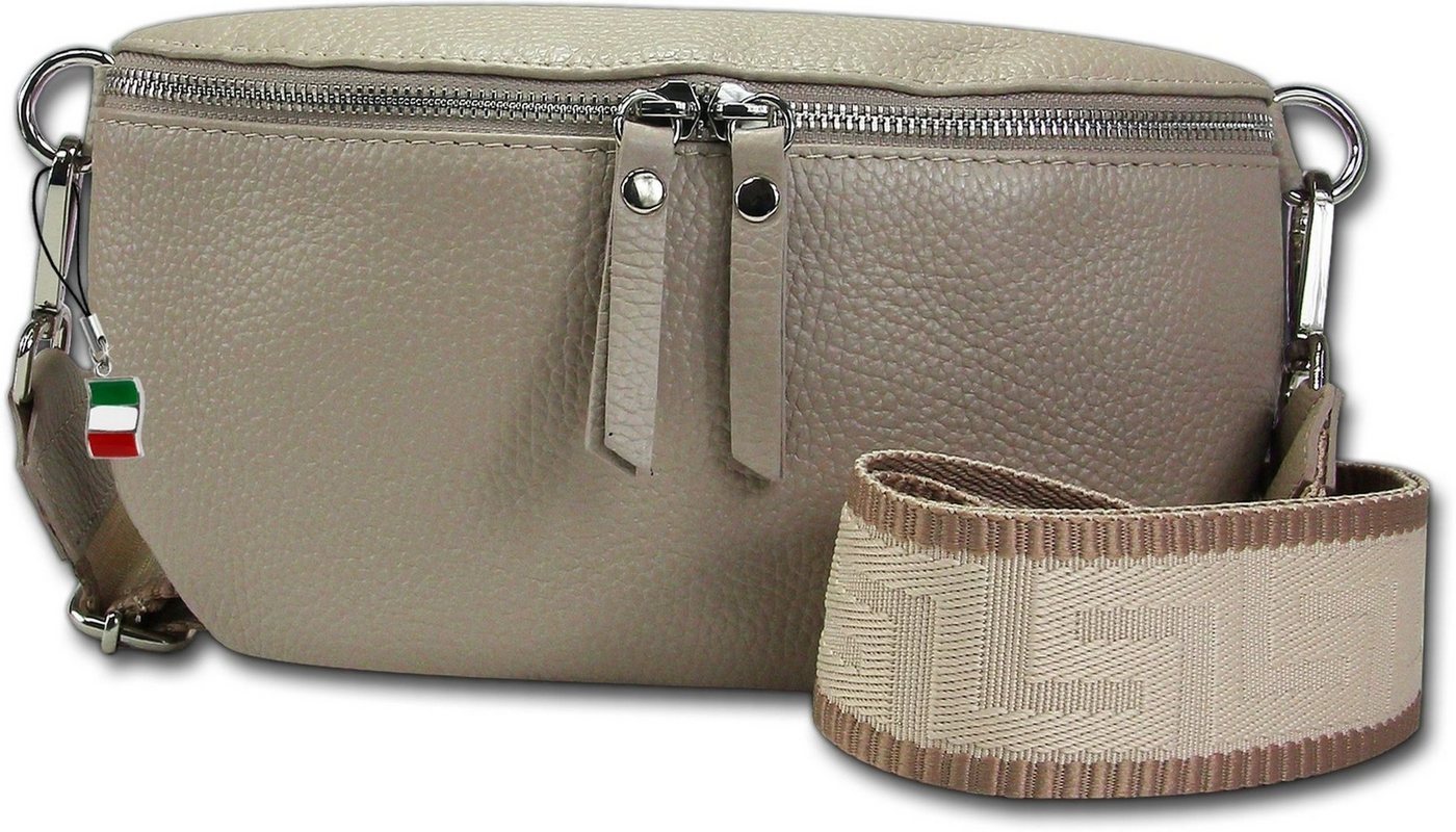 FLORENCE Gürteltasche Florence Echtleder Gürteltasche Damen (Gürteltasche, Gürteltasche), Damen Tasche Echtleder taupe, beige, mehrfarbig, Made-In Italy von FLORENCE