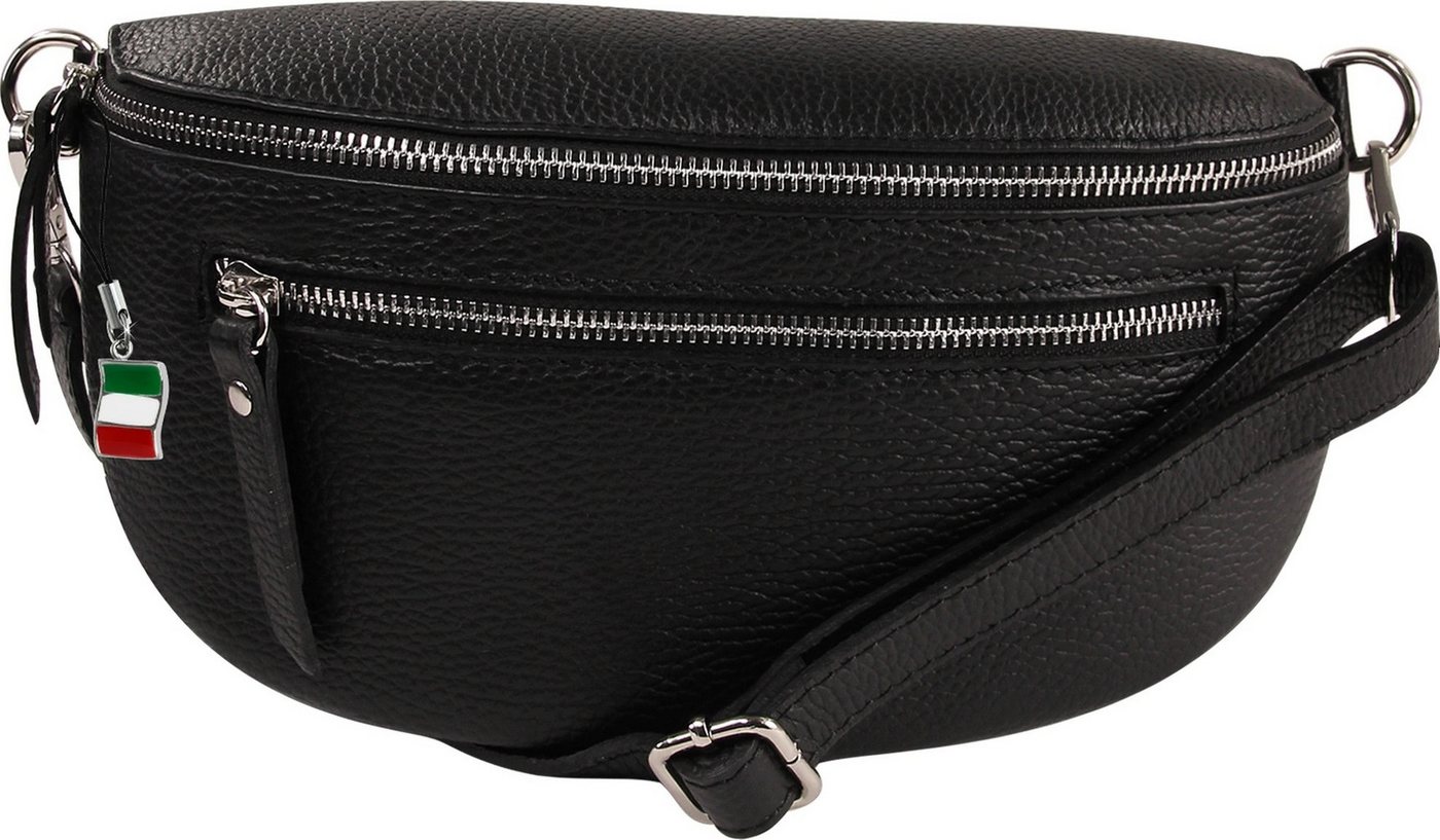 FLORENCE Gürteltasche Florence Echtleder Gürteltasche Damen (Gürteltasche), Damen Leder Gürteltasche, schwarz ca. 25cm x ca. 15cm von FLORENCE