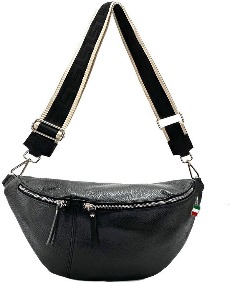 FLORENCE Gürteltasche Florence Echtleder Gürteltasche extra (Gürteltasche, Gürteltasche), Damen Bombag Leder, schwarz, Größe ca. 37cm von FLORENCE