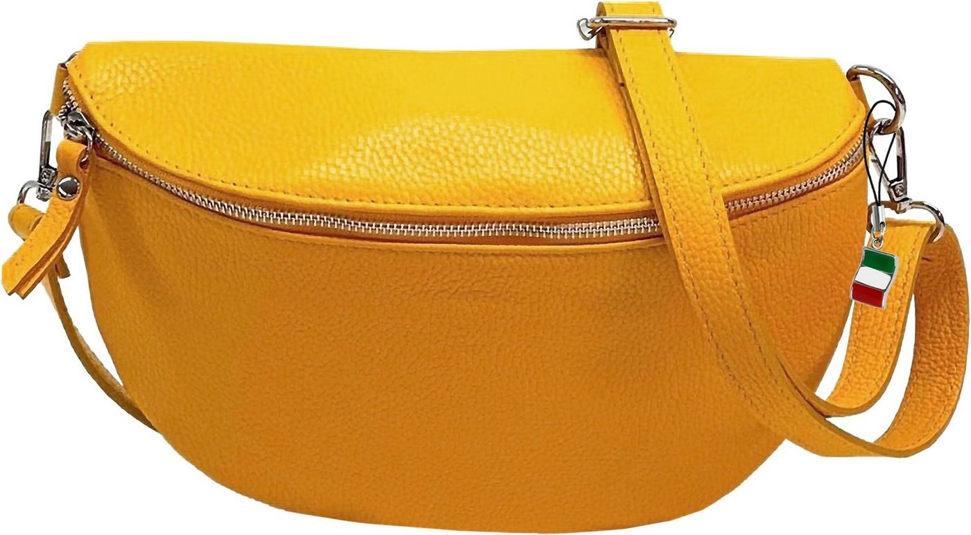 FLORENCE Gürteltasche Florence Tasche Tragegurt passend gelb (Gürteltasche), Damen Gürteltasche Echtes Leder, gelb ca. 19cm hoch, Tragegurt passend von FLORENCE