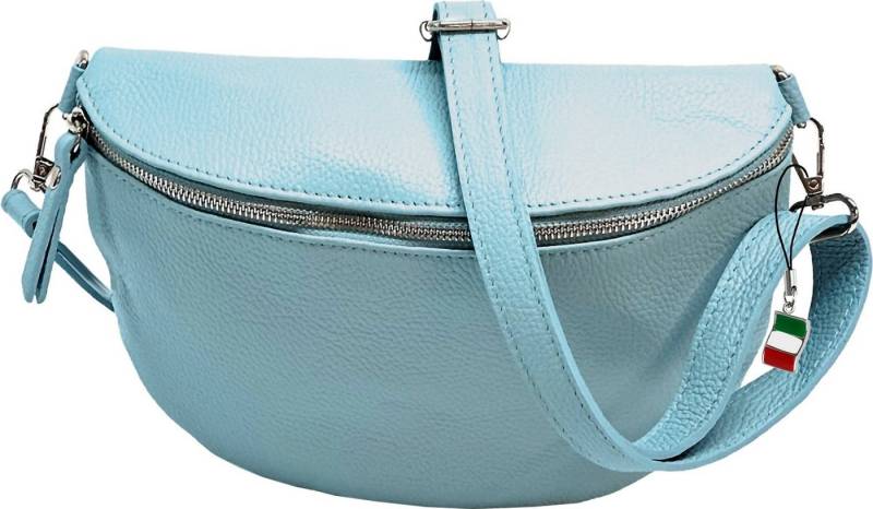 FLORENCE Gürteltasche Florence Tasche Tragegurt passend hellblau (Gürteltasche), Damen Gürteltasche Echtes Leder, hellblau ca. 19cm hoch, Tragegurt von FLORENCE