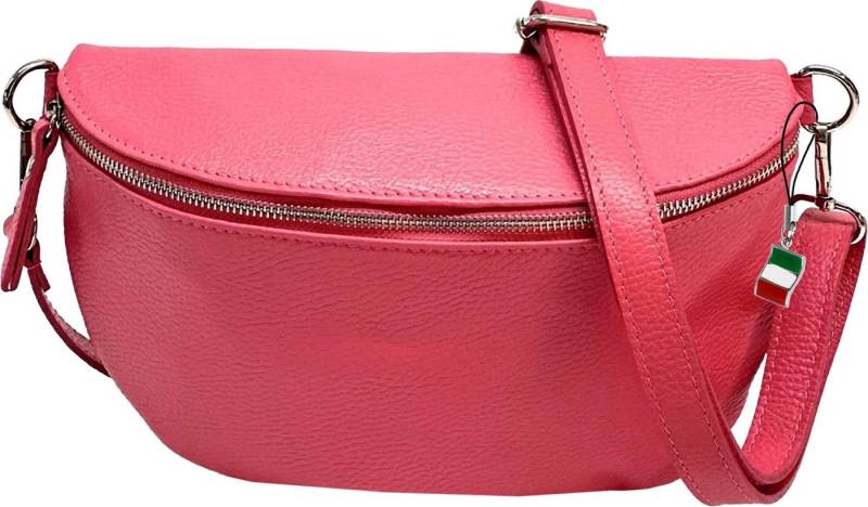 FLORENCE Gürteltasche Florence Tasche Tragegurt passend rot (Gürteltasche), Damen Gürteltasche Echtes Leder, rot, korallrot ca 19cm hoch Tragegurt von FLORENCE