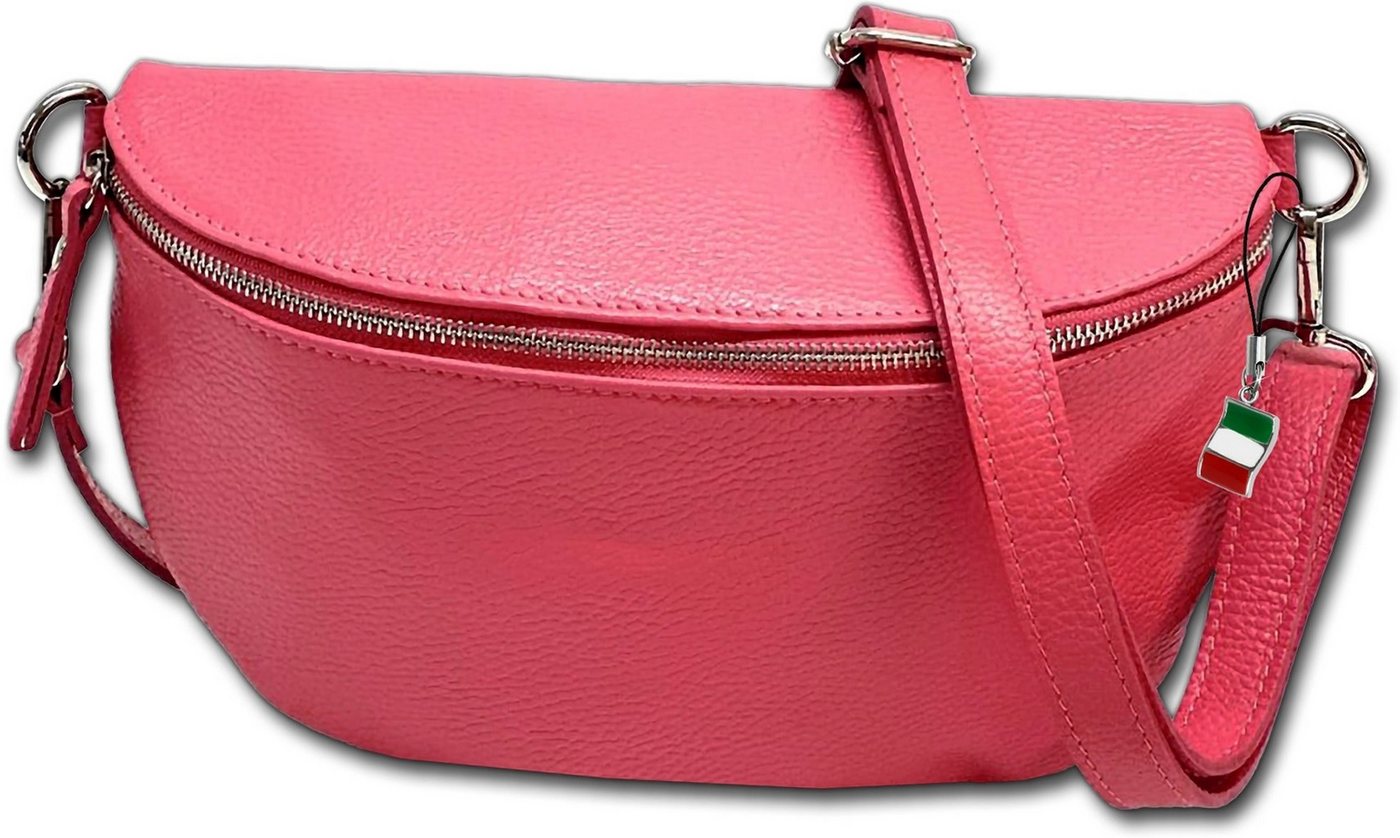 FLORENCE Gürteltasche Gürteltasche rot korallrot Florence (Gürteltasche, Gürteltasche), Damen Tasche Echtes Leder rot, korallrot, Made-In Italy von FLORENCE