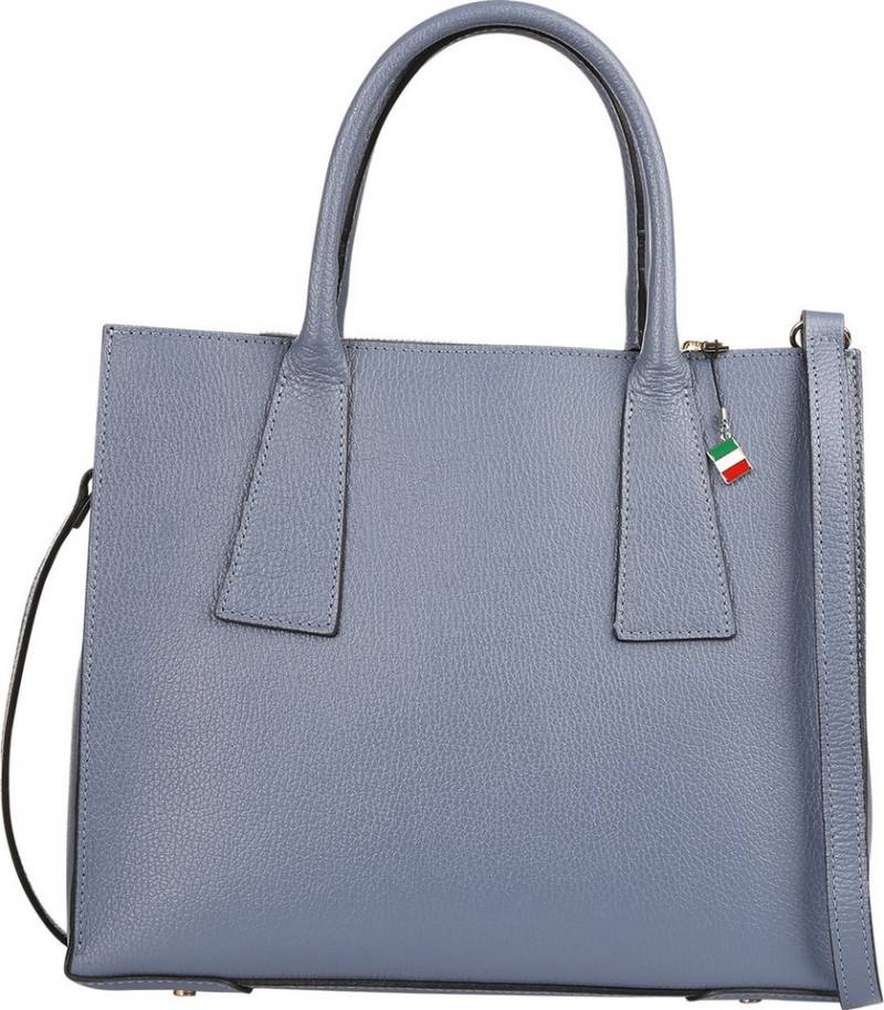 FLORENCE Handtasche Florence Damen Handtasche Leder Tasche (Handtasche), Damen Handtasche Leder, blau, grau ca. 32cm x 27cm hoch von FLORENCE