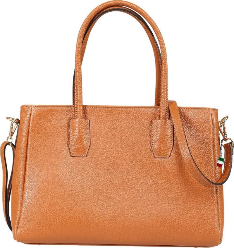 FLORENCE Handtasche Florence Damen Handtasche Leder Tasche (Handtasche), Damen Handtasche Leder, braun ca. 24cm hoch von FLORENCE