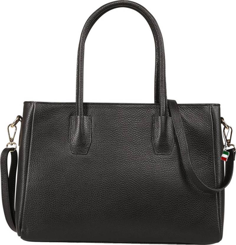 FLORENCE Handtasche Florence Damen Handtasche Leder Tasche (Handtasche), Damen Handtasche Leder, schwarz ca. 24cm hoch von FLORENCE
