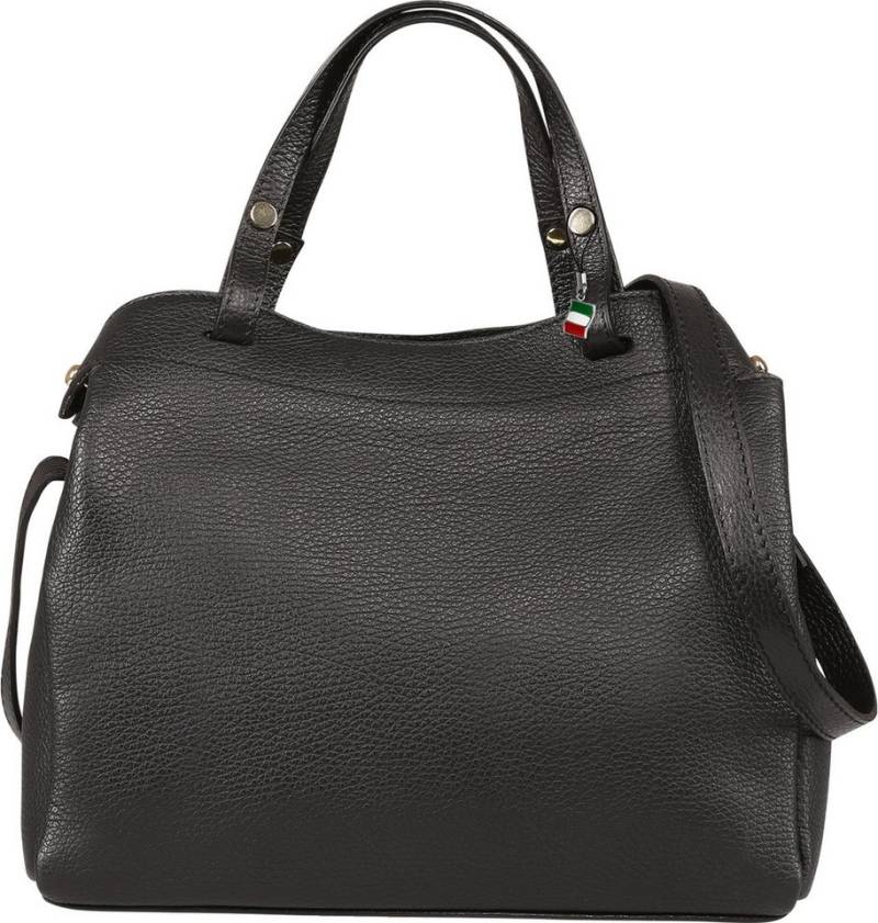 FLORENCE Handtasche Florence Damen Handtasche Leder Tasche (Handtasche), Damen Handtasche Leder, schwarz ca. 26cm hoch von FLORENCE