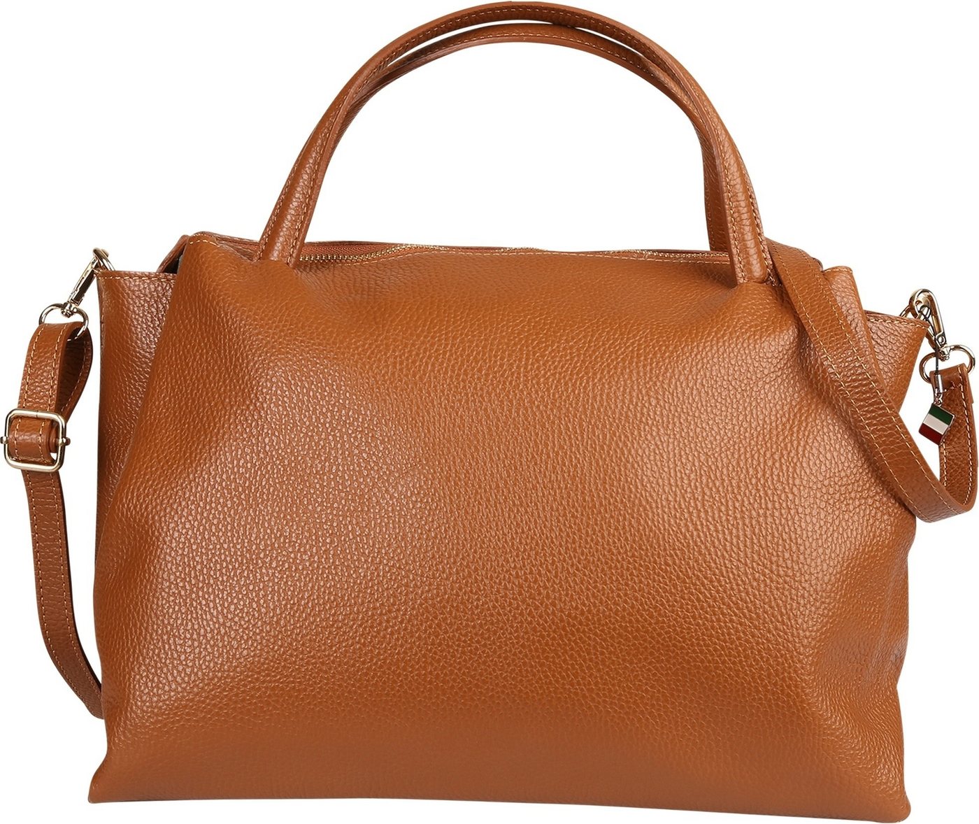 FLORENCE Handtasche Florence Damen Handtasche Leder Tasche (Handtasche), Damen Handtasche Leder, tan, hellbraun ca. 36cm x 25cm hoch von FLORENCE