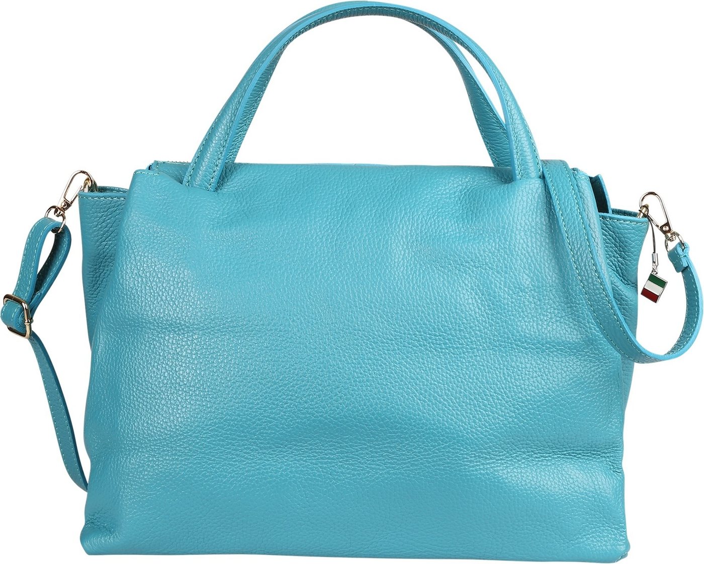 FLORENCE Handtasche Florence Damen Handtasche Leder Tasche (Handtasche), Damen Handtasche Leder, türkis ca. 36cm x 25cm hoch von FLORENCE