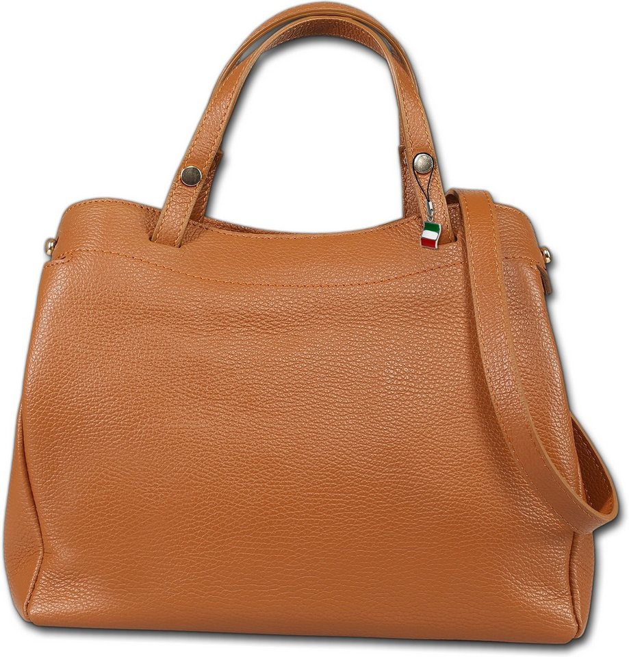 FLORENCE Handtasche Florence Damen Handtasche Leder Tasche (Handtasche, Handtasche), Damen Tasche Echtes Leder hellbraun von FLORENCE