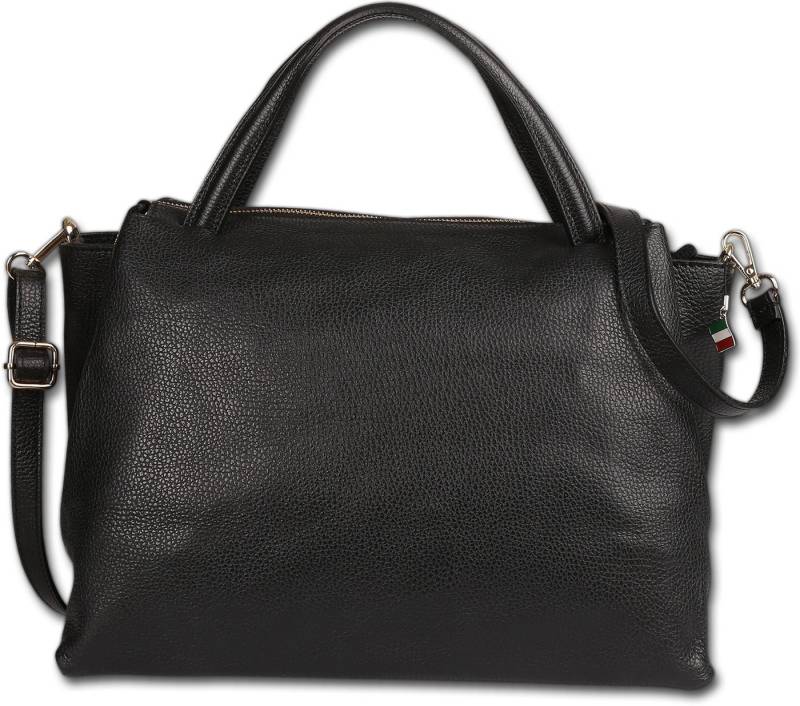 FLORENCE Handtasche Florence Damen Handtasche Leder Tasche (Handtasche, Handtasche), Damen Tasche Echtes Leder schwarz von FLORENCE