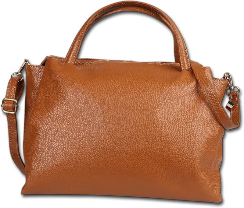 FLORENCE Handtasche Florence Damen Handtasche Leder Tasche (Handtasche, Handtasche), Damen Tasche Echtes Leder tan, hellbraun von FLORENCE