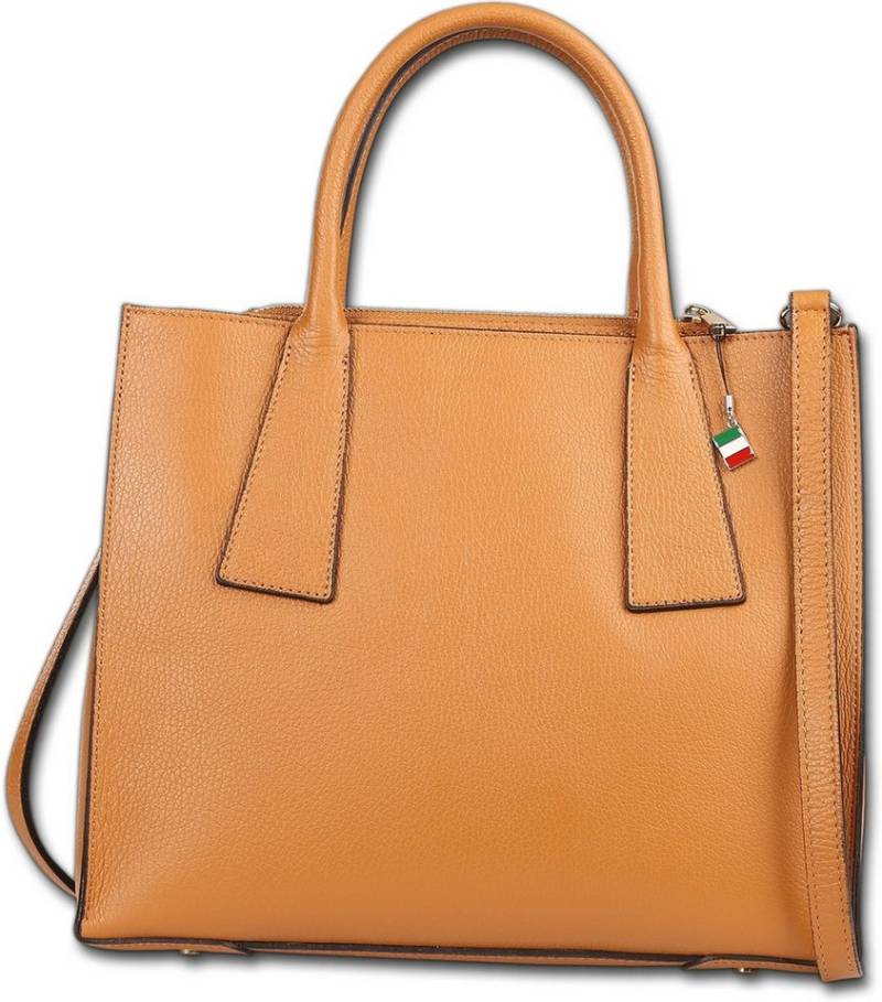 FLORENCE Handtasche Florence Damen Handtasche Leder Tasche (Handtasche, Handtasche), Damen Tasche Echtes Leder tan, hellbraun von FLORENCE