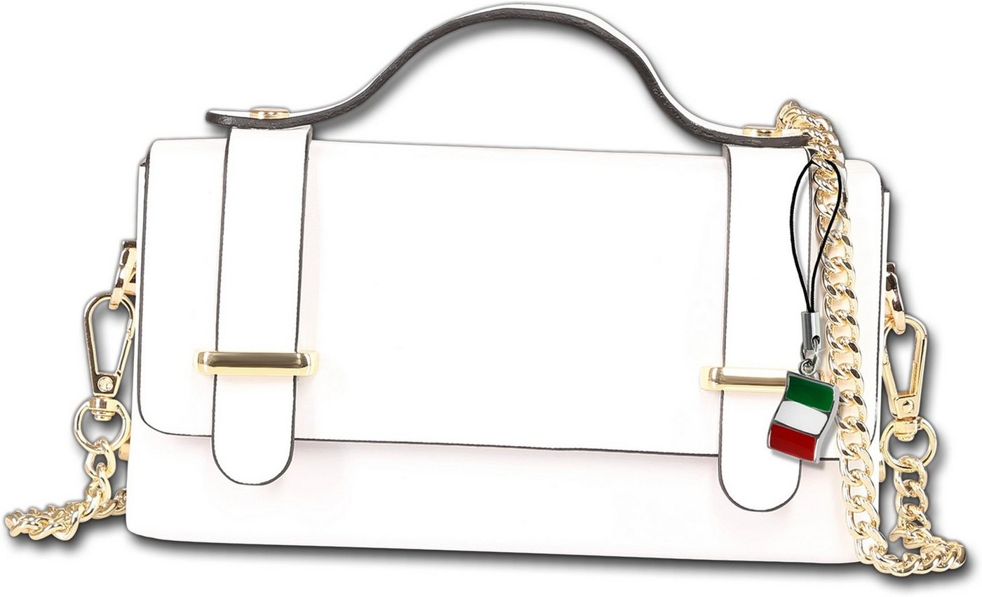 FLORENCE Handtasche Florence Damen Handtasche klein (Handtasche, Handtasche), Damen Tasche Echtes Leder weiß, Made-In Italy von FLORENCE