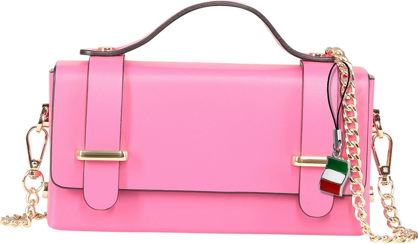 FLORENCE Handtasche Florence Damen Handtasche klein Echtleder (Handtasche), Damen Handtasche Leder, fuchsia, rosa ca. 10cm hoch von FLORENCE