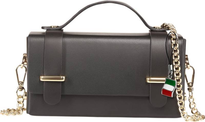 FLORENCE Handtasche Florence Damen Handtasche klein Echtleder (Handtasche), Damen Handtasche Leder, schwarz ca. 10cm hoch von FLORENCE