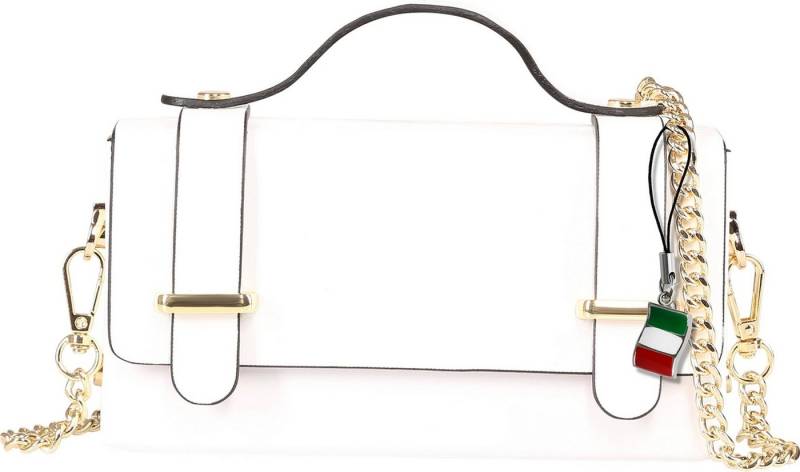 FLORENCE Handtasche Florence Damen Handtasche klein Echtleder (Handtasche), Damen Handtasche Leder, weiß ca. 10cm hoch von FLORENCE