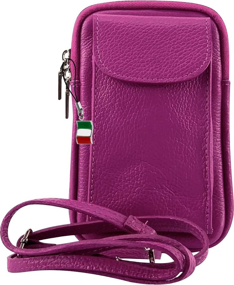 FLORENCE Handtasche Florence Damen Mini-Handtasche echtes (Umhängetasche), Damen Umhängetasche, Handtasche Leder, pink ca. 12cm x ca. 20cm von FLORENCE