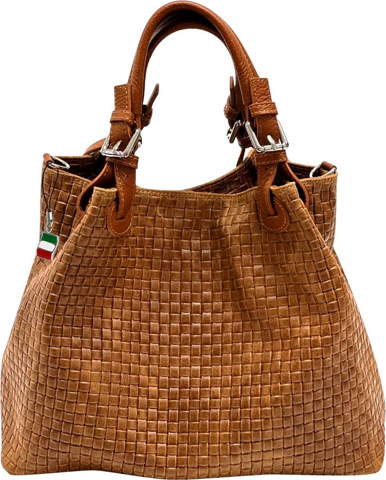 FLORENCE Handtasche Florence Umhängetasche Damen Handtasche (Handtasche), Damen Handtasche, Umhängetasche Leder, braun ca. 31cm x ca. 28cm von FLORENCE