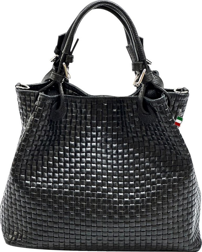 FLORENCE Handtasche Florence Umhängetasche Damen Handtasche (Handtasche), Damen Handtasche, Umhängetasche Leder, schwarz ca. 31cm x ca. 28cm von FLORENCE