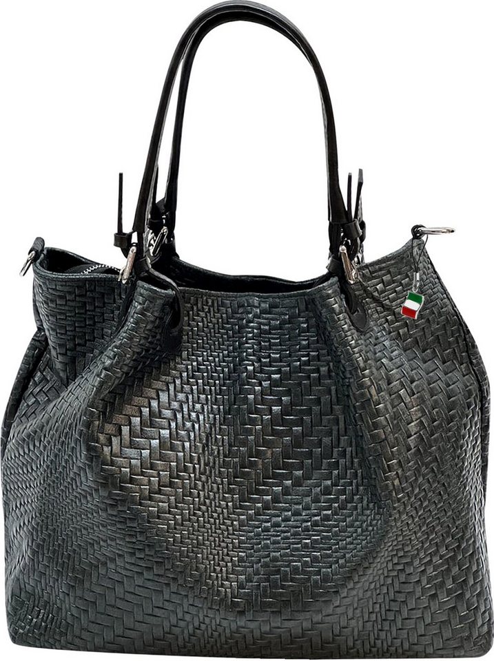 FLORENCE Handtasche Florence Umhängetasche Damen Handtasche (Handtasche), Damen Handtasche, Umhängetasche Leder, schwarz ca. 31cm x ca. 28cm von FLORENCE