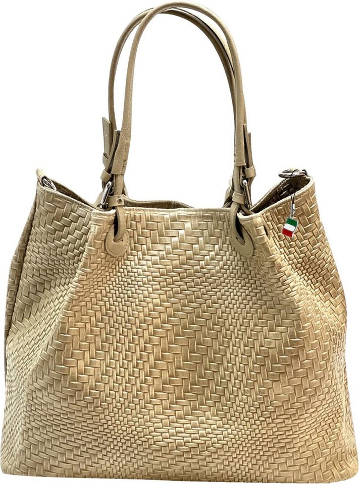 FLORENCE Handtasche Florence Umhängetasche Damen Handtasche (Handtasche), Damen Handtasche, Umhängetasche Leder, taupe ca. 31cm x ca. 28cm von FLORENCE