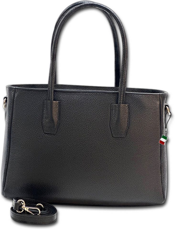 FLORENCE Schultertasche Florence Damen Schultertasche Leder (Schultertasche, Schultertasche), Damen Tasche Echtes Leder schwarz von FLORENCE