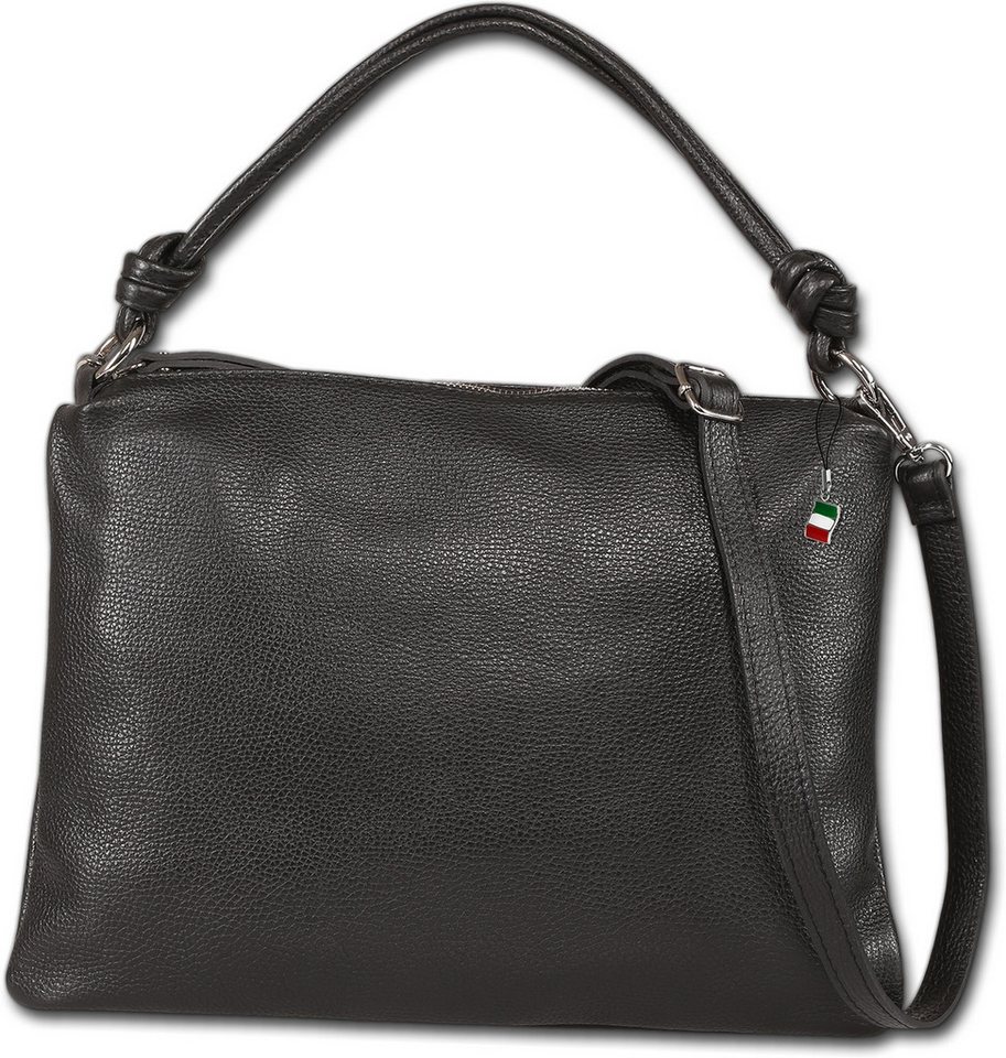 FLORENCE Schultertasche Florence Damen Schultertasche Leder (Schultertasche, Schultertasche), Damen Tasche Echtes Leder schwarz von FLORENCE