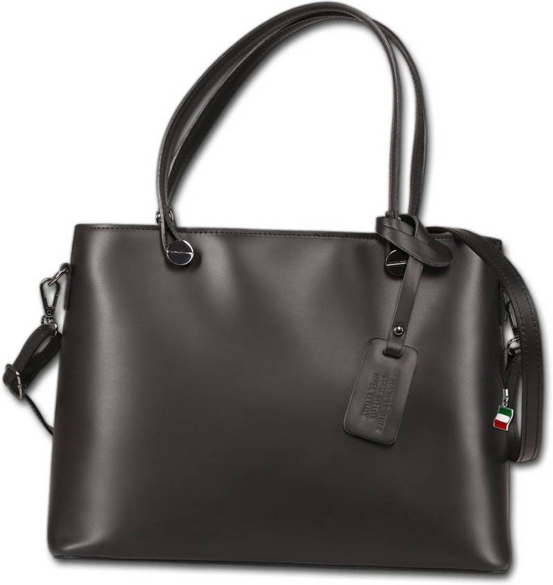 FLORENCE Schultertasche Florence Damen Schultertasche Tote Bag (Schultertasche, Schultertasche), Damen Tasche Echtes Leder schwarz von FLORENCE