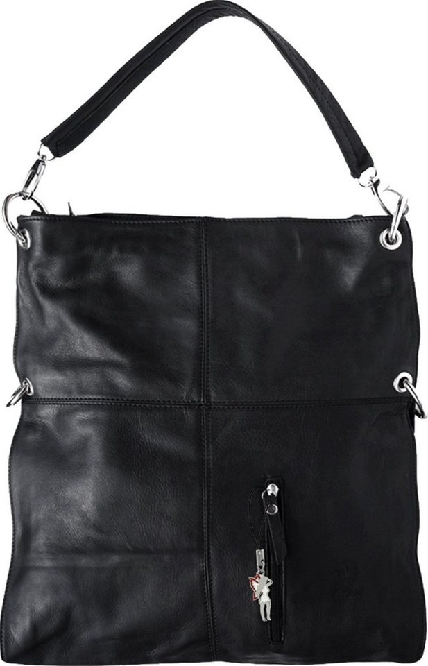 FLORENCE Beuteltasche OTF102X Florence Damen Beuteltasche (Schultertasche), Damen Leder Schulter- Beuteltasche, schwarz ca. 37cm von FLORENCE