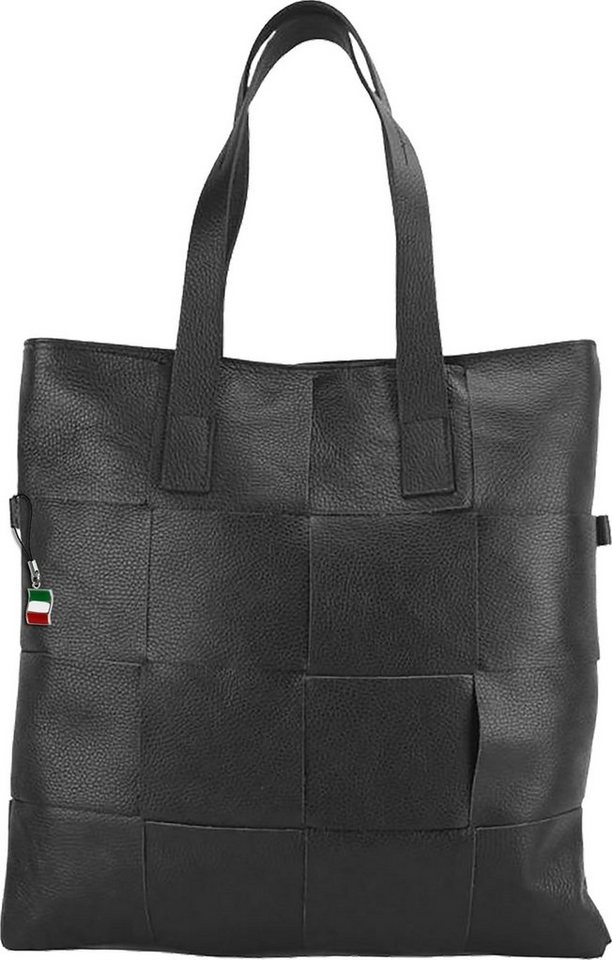 FLORENCE Schultertasche Florence Henkeltasche Schultertasche Tote (Umhängetasche), Damen Leder Umhängetasche, Schultertasche, schwarz ca. 37cm von FLORENCE