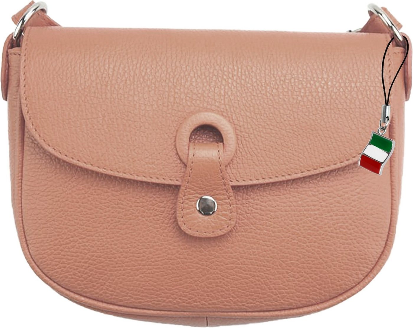 FLORENCE Schultertasche Florence Damen Umhängetasche Abendtasche (Schultertasche), Damen Leder Schultertasche, Umhängetasche, rosa ca. 21cm von FLORENCE