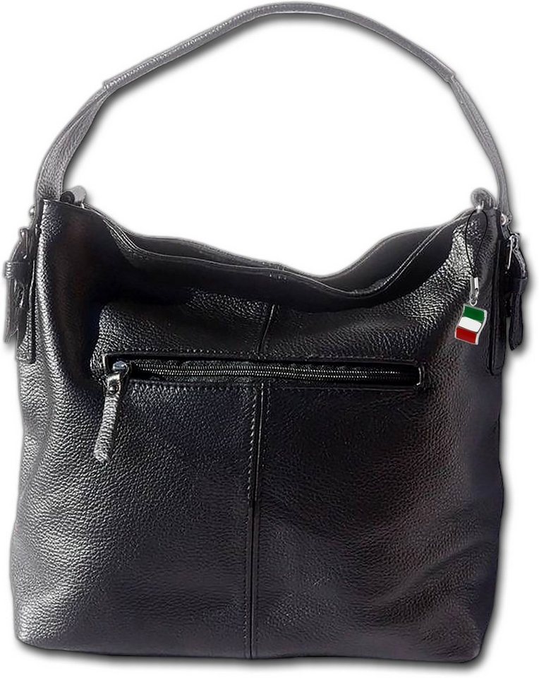 FLORENCE Shopper Florence ital. Schultertasche Echtleder (Shopper, Shopper), Damen Tasche Echtleder schwarz, Made-In Italy von FLORENCE