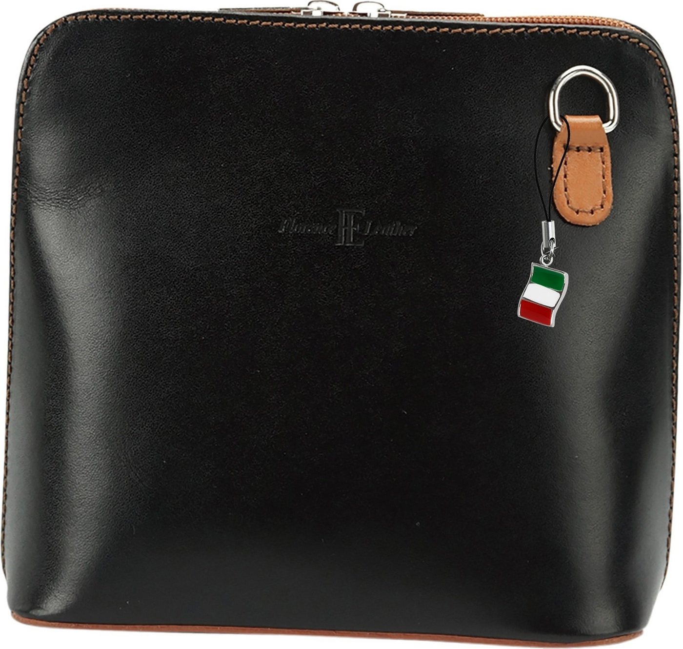 FLORENCE Umhängetasche D2OTF109X Florence Mini Leder Umhängetasche (Schultertasche, Schultertasche), Damen Tasche Echtleder, Rindsleder schwarz, braun, Made-In Italy von FLORENCE