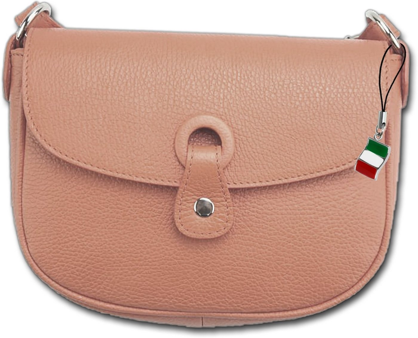 FLORENCE Umhängetasche Florence Umhängetasche Damen Handtasche (Umhängetasche, Umhängetasche), Damen Tasche Echtleder rosa, Made-In Italy von FLORENCE