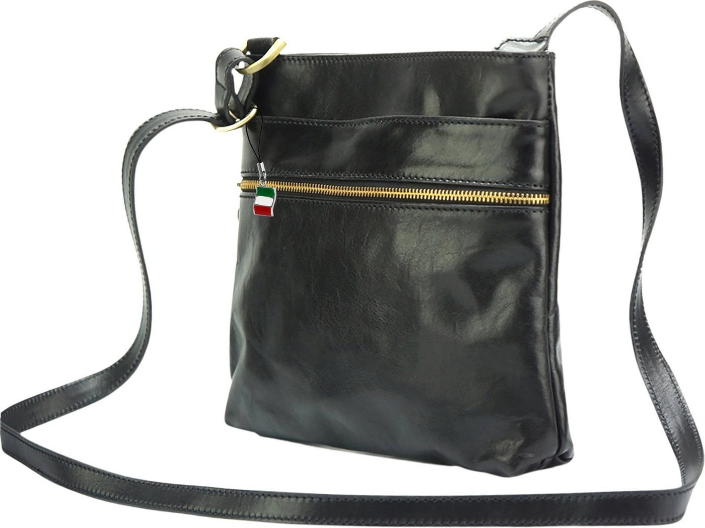 FLORENCE Umhängetasche D2OTF145X Florence Damen Umhängetasche Echtleder (Umhängetasche, Umhängetasche), Damen Tasche Echtleder schwarz, Made-In Italy von FLORENCE