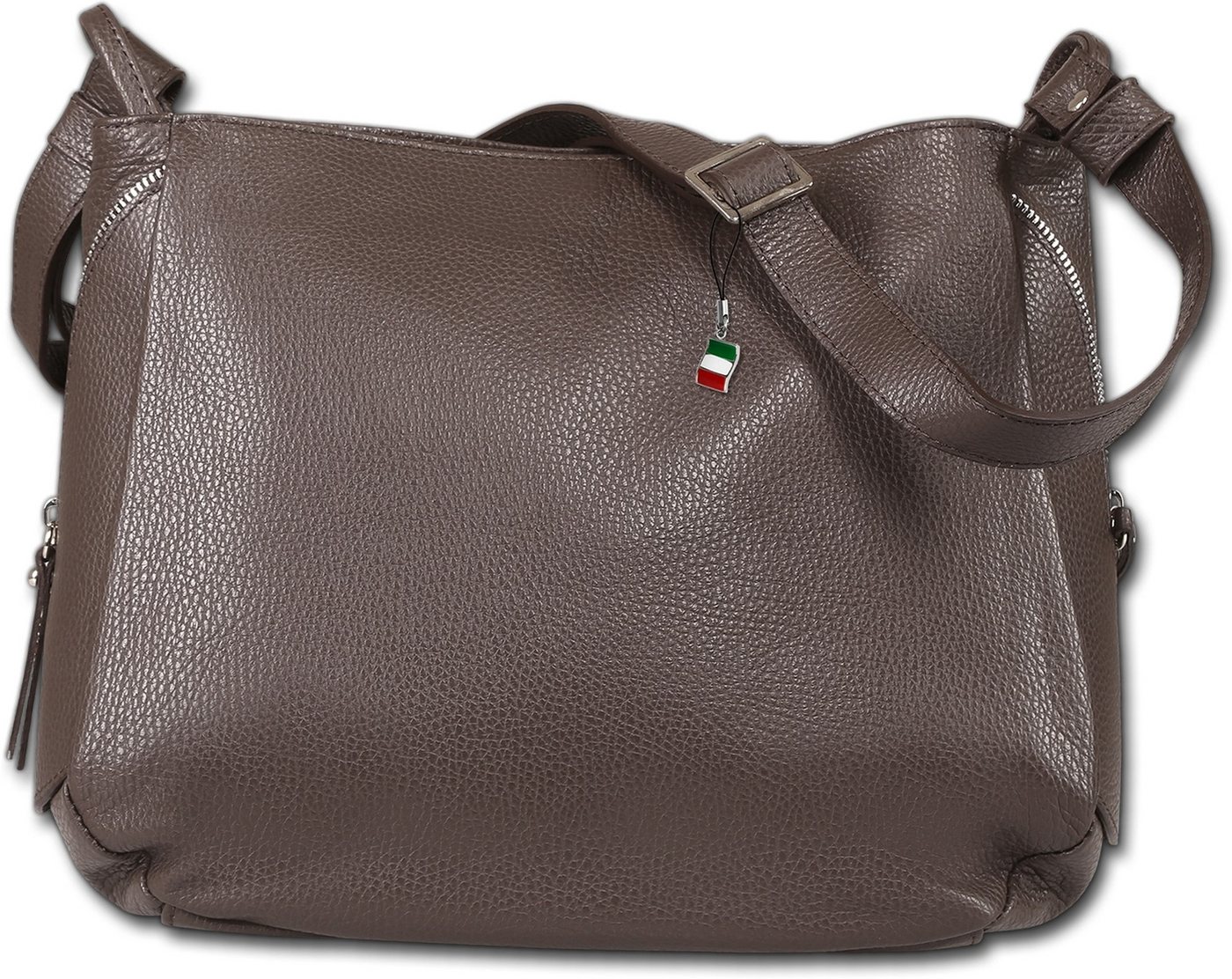 FLORENCE Umhängetasche Florence Damen Umhängetasche Leder (Umhängetasche, Umhängetasche), Damen Tasche Echtes Leder dunkelbraun von FLORENCE