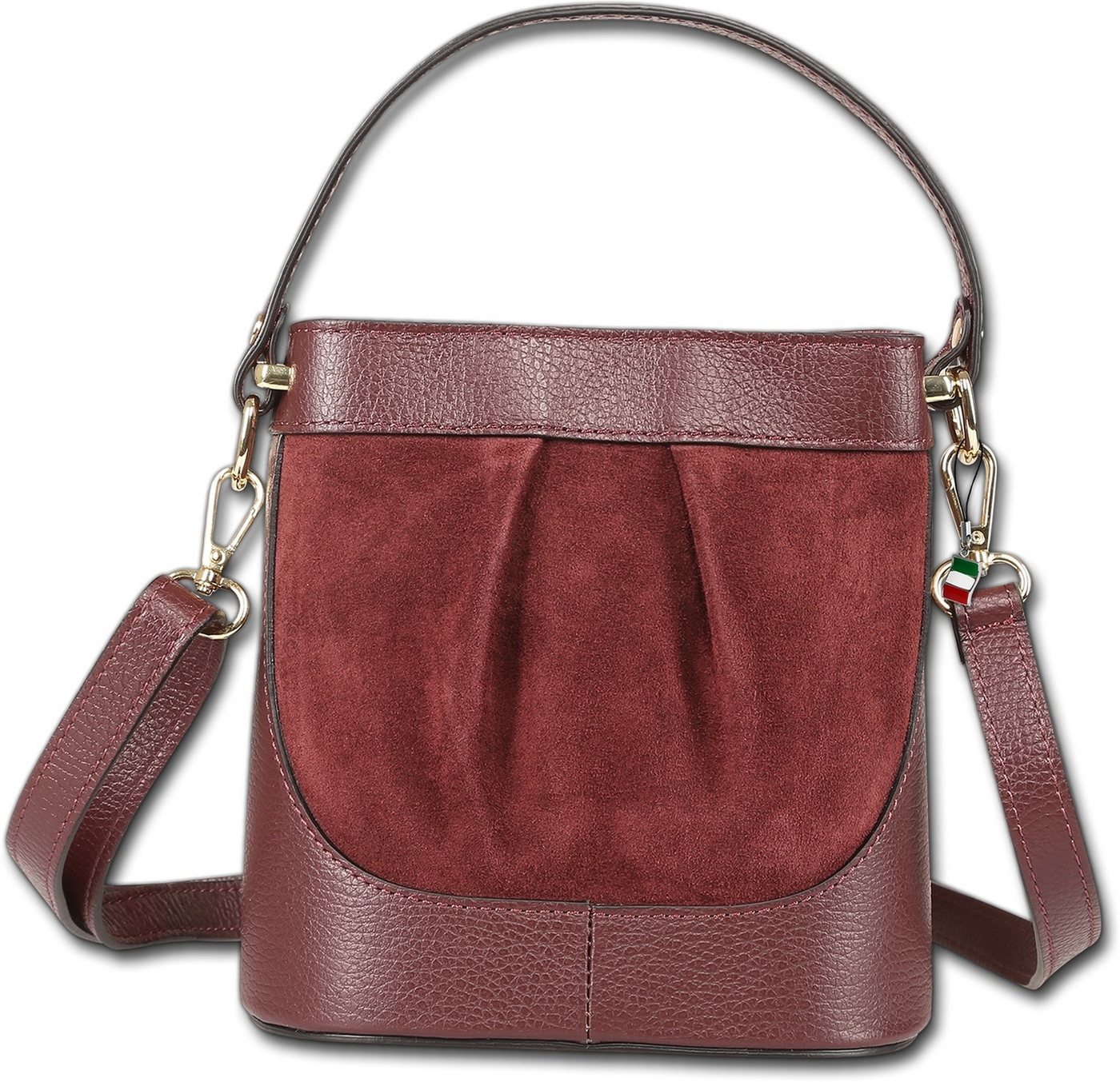 FLORENCE Umhängetasche Florence Damen Umhängetasche Leder (Umhängetasche, Umhängetasche), Damen Tasche Echtes Leder dunkelrot von FLORENCE