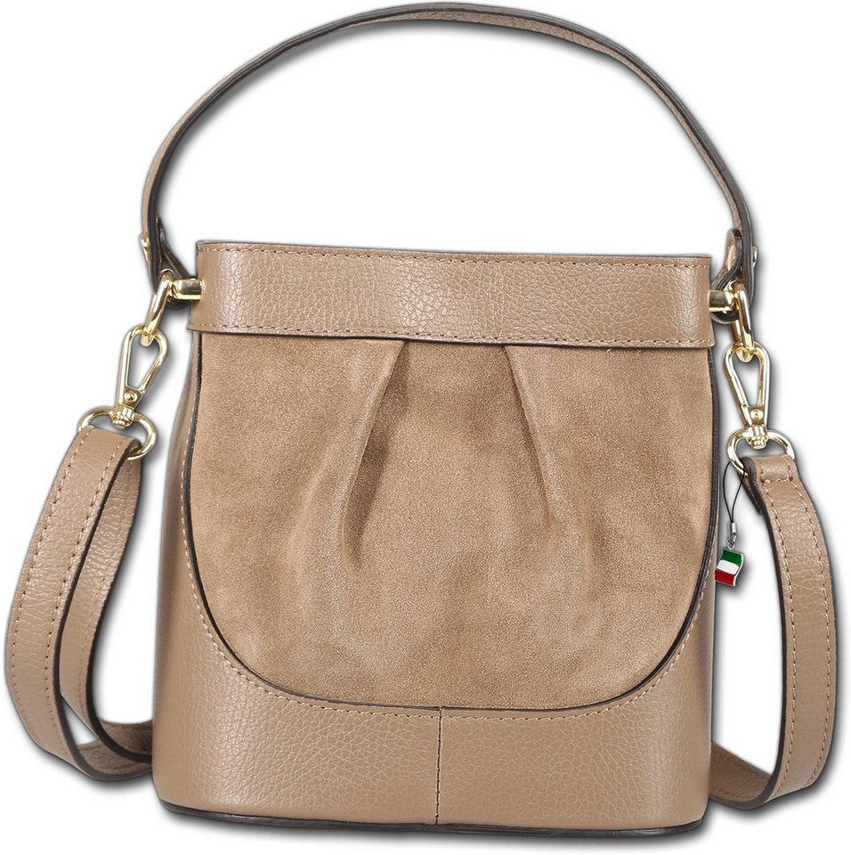 FLORENCE Umhängetasche Florence Damen Umhängetasche Leder (Umhängetasche, Umhängetasche), Damen Tasche Echtes Leder taupe, beige von FLORENCE
