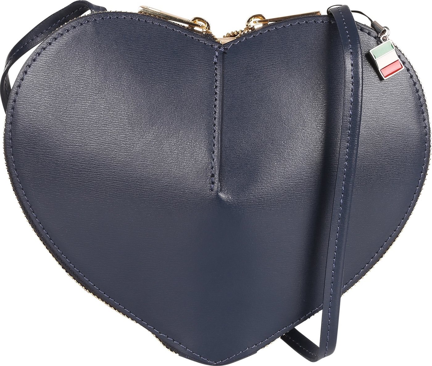 FLORENCE Umhängetasche Florence Damen Umhängetasche Leder Herz (Umhängetasche), Damen Umhängetasche Leder, dunkelblau ca. 22cm x 16cm hoch von FLORENCE