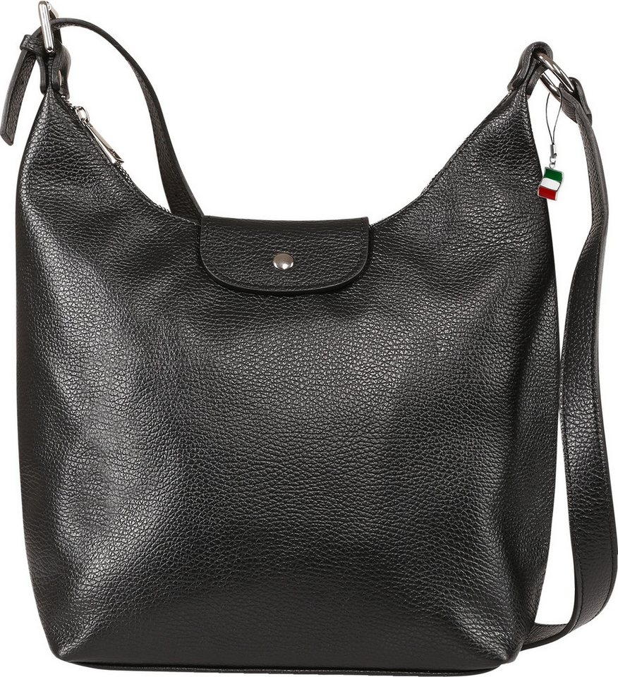 FLORENCE Umhängetasche Florence Damen Umhängetasche Leder Tasche (Umhängetasche), Damen Umhängetasche Leder, schwarz ca. 30cm hoch von FLORENCE