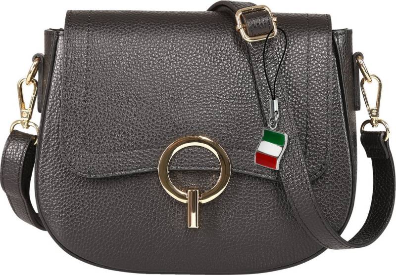 FLORENCE Umhängetasche Florence Damen Umhängetasche Satteltasche (Umhängetasche), Damen Umhängetasche Leder, schwarz ca. 20cm hoch von FLORENCE