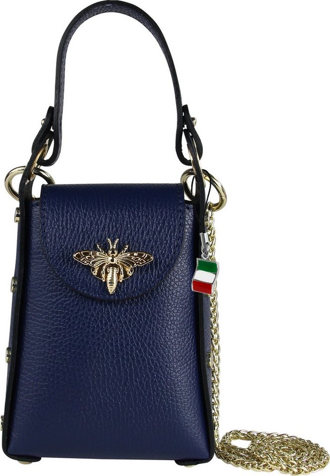 FLORENCE Umhängetasche Florence Umhängetasche Biene Damen (Umhängetasche), Damen Umhängetasche Leder, blau ca. 13cm x ca. 18cm von FLORENCE