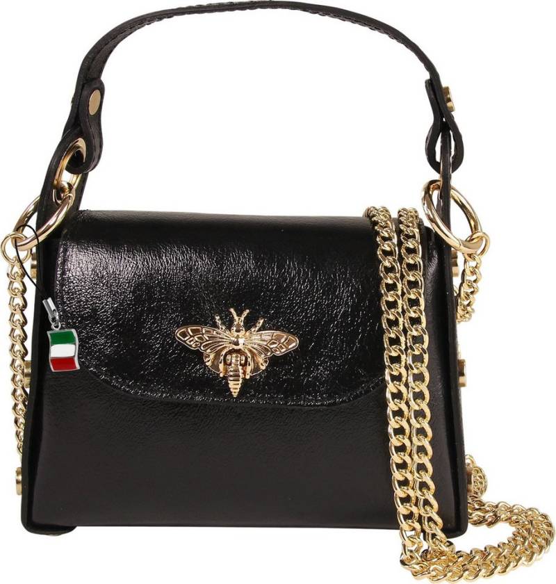 FLORENCE Umhängetasche Florence Umhängetasche Biene Damen (Umhängetasche), Damen Leder Umhängetasche, schwarz metallic ca. 18cm x ca. 12cm von FLORENCE